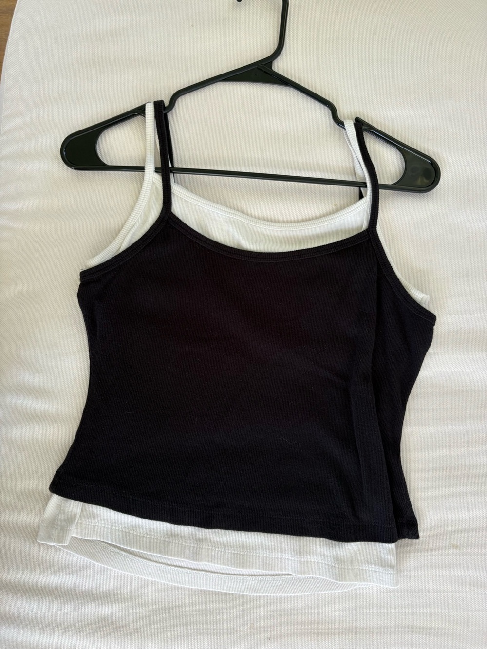 Anthropologie Black & White Layered Spaghetti-Strap Tank